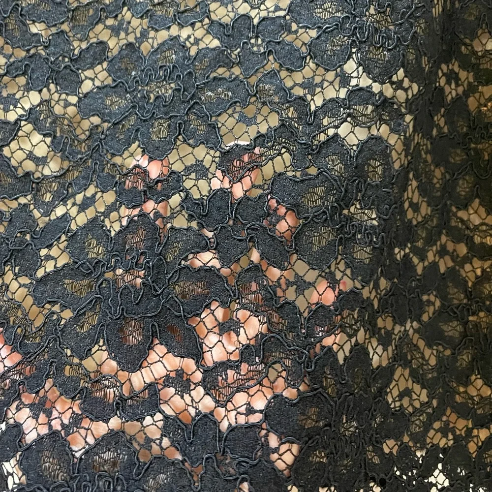 Inc International Concepts Black Lace Skirt with Beige Lining Size 12